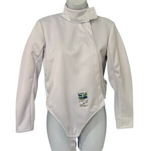 Linea Stretch Poly White Kids Right Handed Zip Up Fencing Jacket size 158 / S